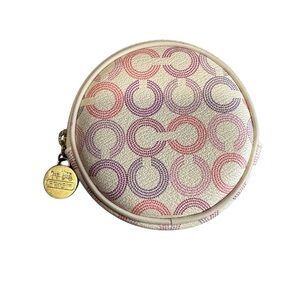 Coach Waverly Optic Art round change coin purse